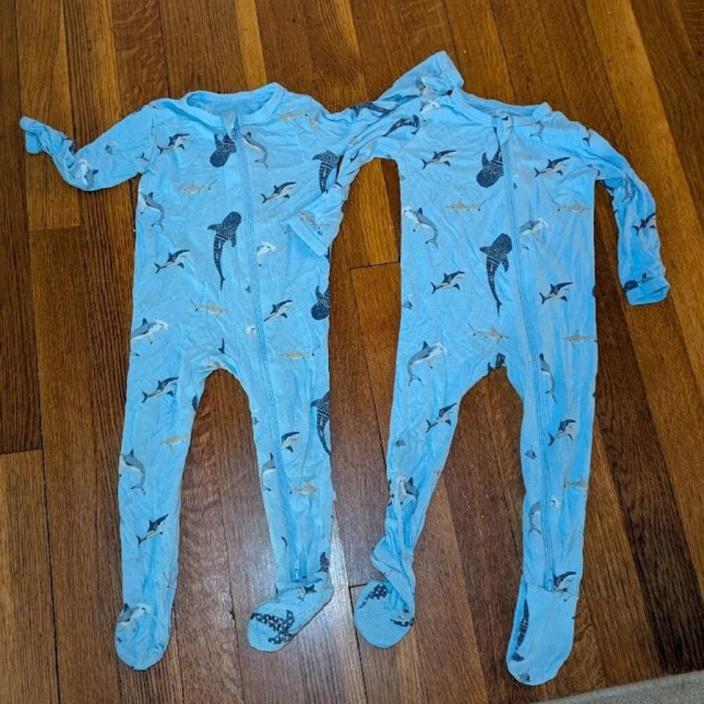 Kyte Baby Stream Shark Footie PJs